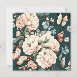 Invitación Mariposas y flores