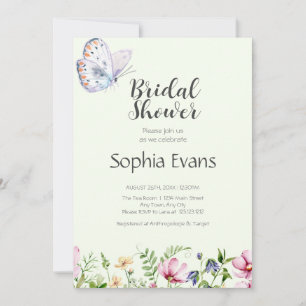 Invitación Mariposas y Flores Silvestres Despedida de Soltera