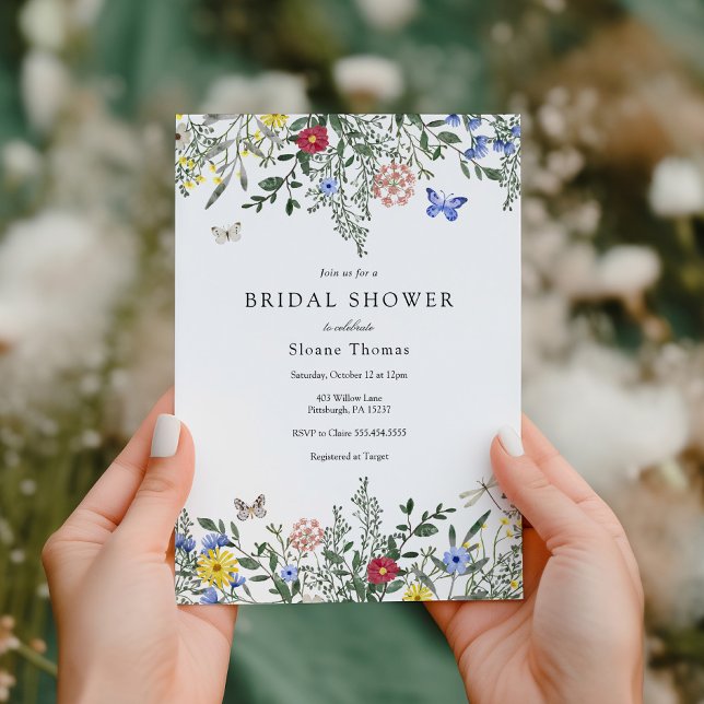 Invitación Mariposas y flores silvestres ducha de novia (Subido por el creador)