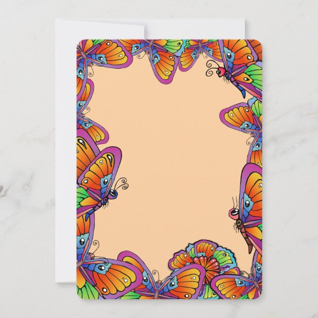 Invitación Mariposas y mariposas (Anverso)