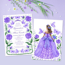 Mariposas y Rosas Lilac Princesa Quinceanera