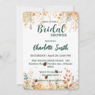 Invitación Mariquita acuarela primaveral Nombre floral de flo