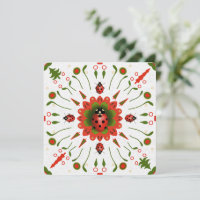 Mariquita de Navidad Roja Blanca Verde Dibujada a