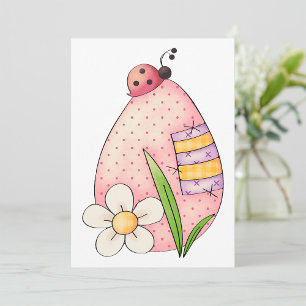 Invitación Mariquita Huevo de Pascua