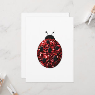 Invitación Mariquita Mariquita destellante roja