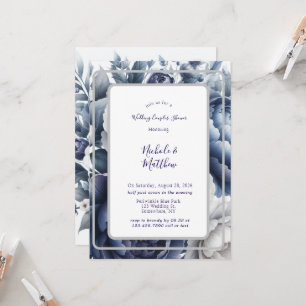 Invitación Mariscos azules y Bodas de rosas blancas