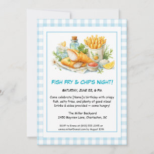 Invitación Mariscos Casuales - Pescados y Chips Cumpleaños