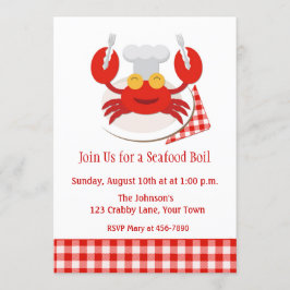 Invitación Mariscos de Cangrejo Rojo hervir