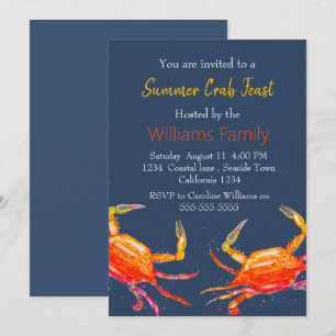 Invitación Mariscos Náuticos Costeros De Playa De Cangrejo