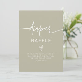 Invitación MARLO Bohemian Sage Green Diaper Raffle Game Rótul