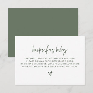 Invitación Marlo Bohemie Forest Green Books for Baby Card