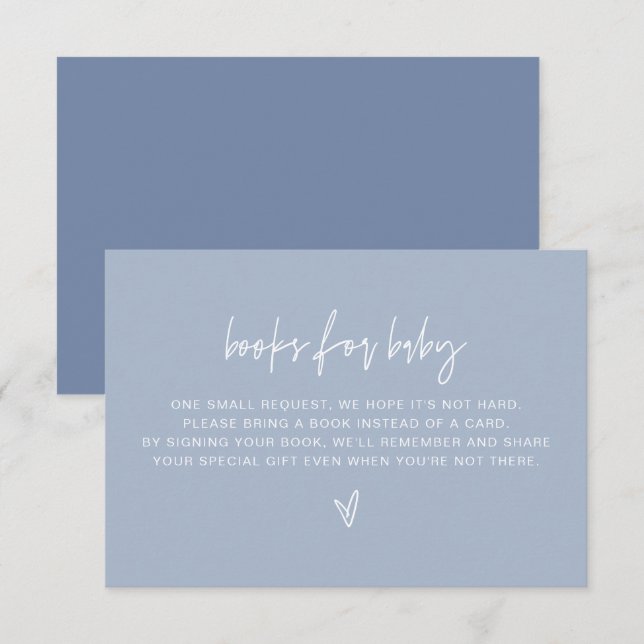 Invitación MARLO Boho moderno Dusty Blue Books para la tarjet (Anverso / Reverso)