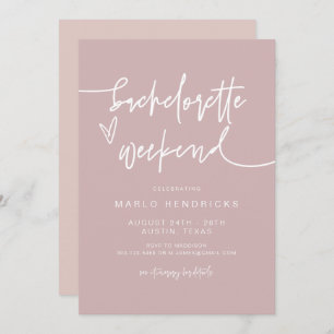 Invitación MARLO Dusty Rosa Bachelorette Weekend Itinerary