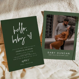 Invitación MARLO Modern Boho Forest Green Baby Shower