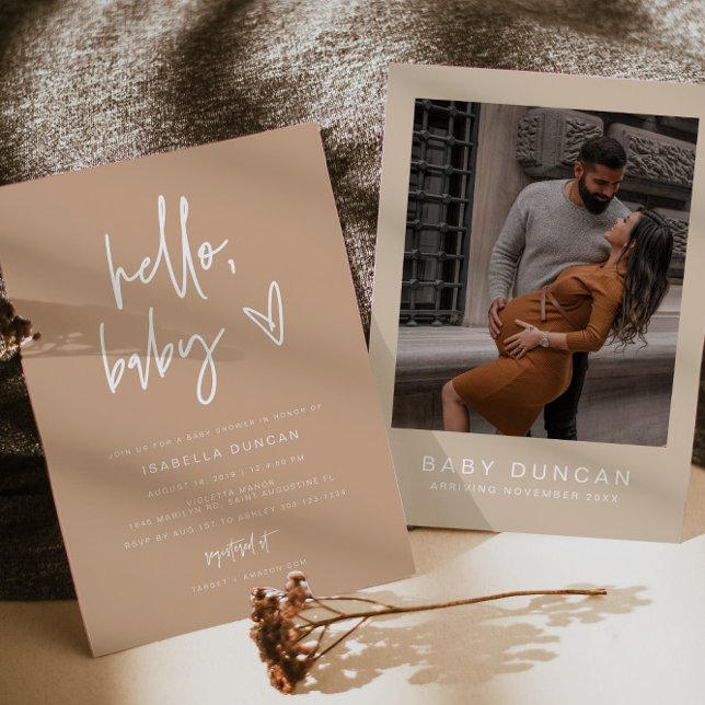 Invitación MARLO Moderno Bohemian Earth Tone Baby Shower (Subido por el creador)