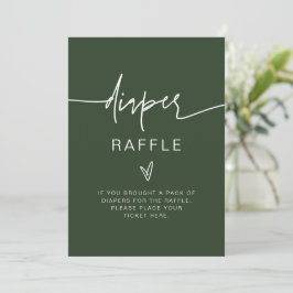 Invitación MARLO Rótulo de Raffle de Diaper Verde Forestal Bo
