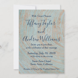 Invitación Mármol azul y Boda de cobre