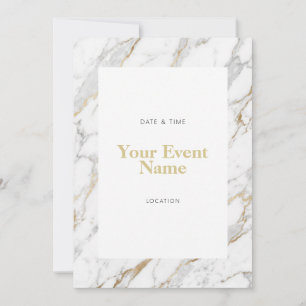 Invitación Mármol Blanco Vena Dorada