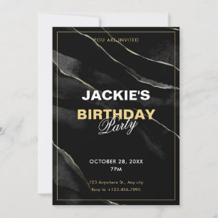 Invitación Mármol blanco y negro