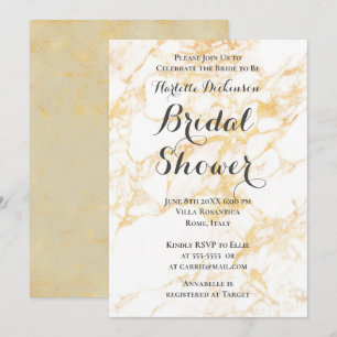 Invitación Mármol blanco y oro