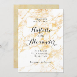 Invitación Mármol blanco y oro