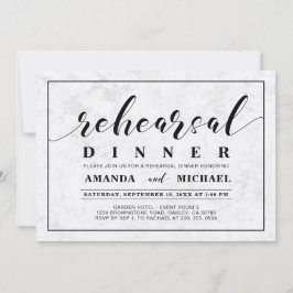 Invitación Mármol | Cena moderna de ensayo Boda simple
