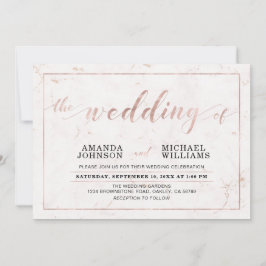 Invitación Mármol | Ceremonia de Boda con Tipografía Moderna 