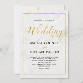 Invitación Mármol | Ceremonia de Boda Moderna Tipografía Simp