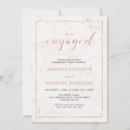 Invitación Mármol | Compromiso de tipografía moderna simple