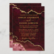 Mármol de Borgoña Agate Geode Boda Gold