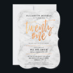 Invitación Mármol de cobre de moda tipo SCRIPT MANO LETTERED<br><div class="desc">*** NOTA - EL EFECTO DE RELIEVE METALIZADO DE COBRE BRILLANTE ES UNA IMPRESIÓN IMPRESA *** Un diseño de invitación súper sencillo y elegante para tu cumpleaños. Guau sus amigos y familia con este pequeño número ;D Configurar como plantilla es sencillo para usted agregar sus propios detalles, o pulsar el...</div>