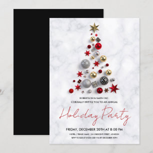 Invitación Mármol de fiesta navideña corporativa moderna