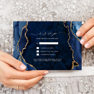 Invitación Mármol de Marina y Boda de Oro Ageato RSVP