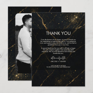 Invitación Mármol de Medianoche Dorado Negro y Bodas de Oro 