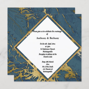 Invitación Mármol de oro inspirado en oro abstracto 2 Boda