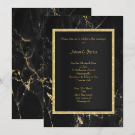 Invitación Mármol de oro negro ELEGANTE BODA