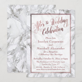 Invitación Mármol de Oro Rosa Después de la Celebración de la