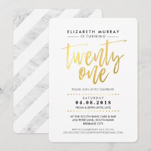 Invitación Mármol de Relieve metalizado de oro simple de tipo