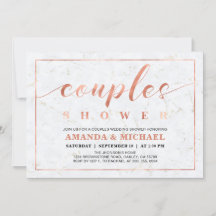 Mármol | Ducha de Boda de Parejas Moderna Simple