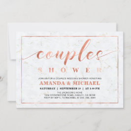 Invitación Mármol | Ducha de Boda de Parejas Moderna Simple