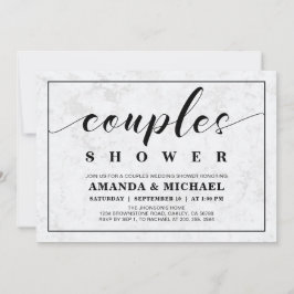 Invitación Mármol | Ducha de Boda de Parejas Moderna Simple