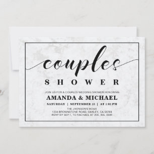 Invitación Mármol Ducha de Boda de Parejas Moderna Simple