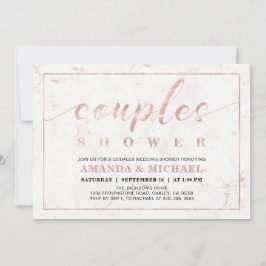 Invitación Mármol | Ducha de Boda de Parejas Moderna Simple