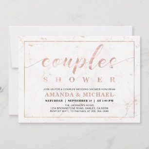 Invitación Mármol Ducha de Boda de Parejas Moderna Simple