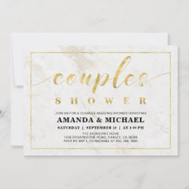 Invitación Mármol | Ducha de Boda de Parejas Moderna Simple