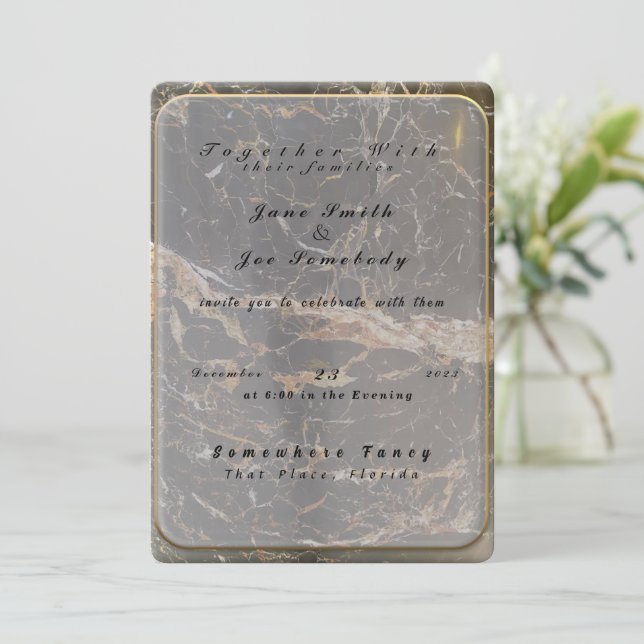 Invitación Mármol elegante personalizado (Anverso de pie)