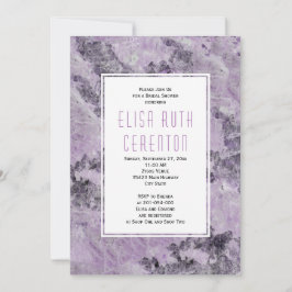 Invitación Mármol en una ducha de boda púrpura de amethyst