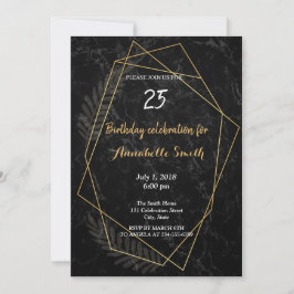 Invitación Mármol Falso Geométrico Cumpleaños