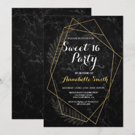 Invitación Mármol falso Geométrico dulce 16
