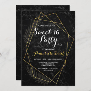 Invitación Mármol falso Geométrico dulce 16